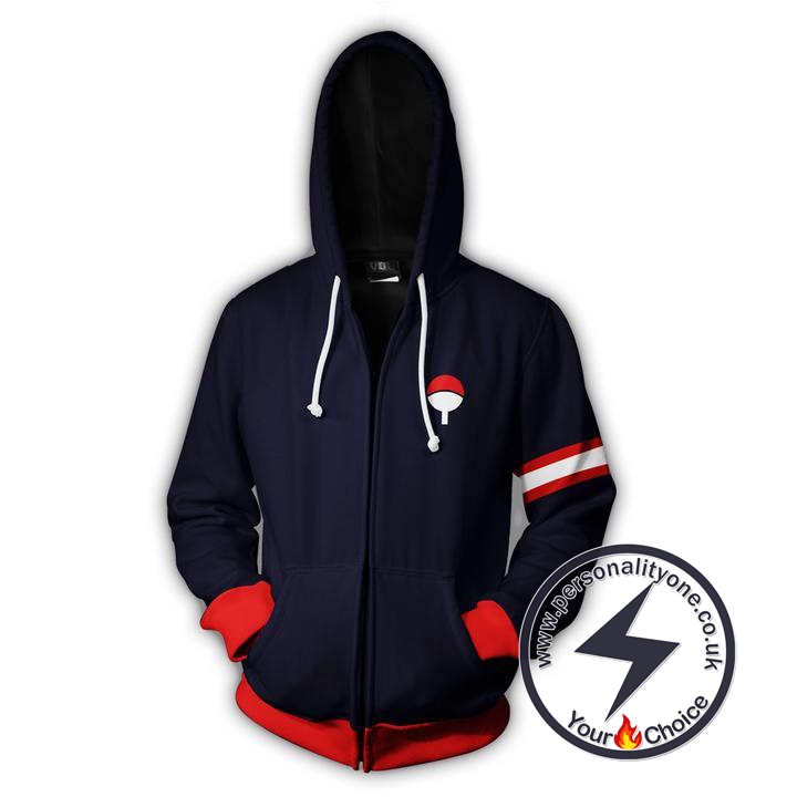 Naruto Sasuke Uchiha Zip Up Hoodie Jacket